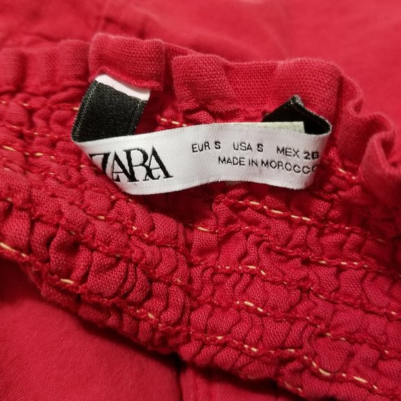 Zara dress Small button up front sleeveless peplum ruffle hem thick strap mini - Picture 9 of 12